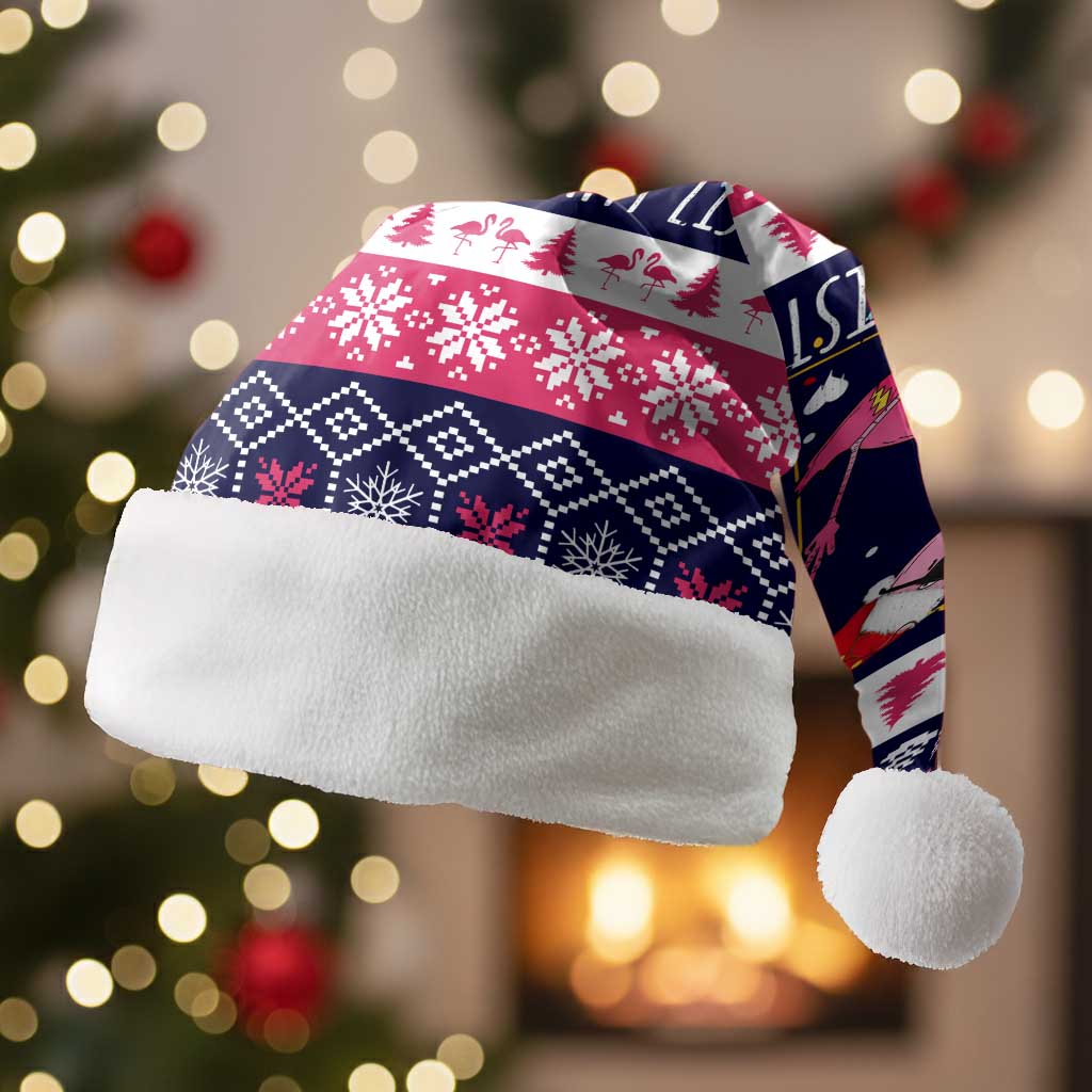 Flamingo I Am The Reason Santa Has A Naughty Christmas Santa Hat Xmas Holiday Patterns - Wonder Print Shop