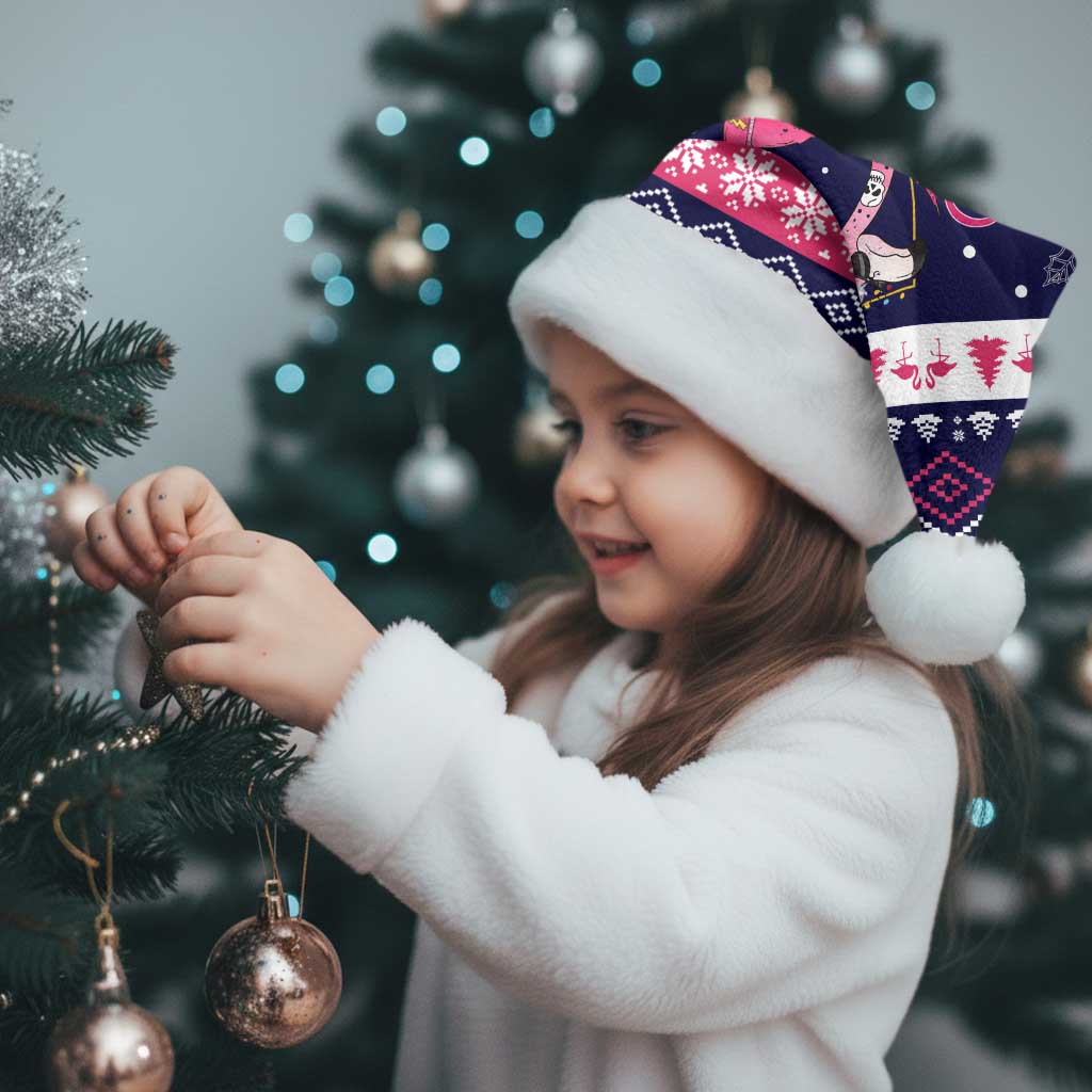 Flamingo I Am The Reason Santa Has A Naughty Christmas Santa Hat Xmas Holiday Patterns - Wonder Print Shop