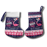 Flamingo I Am The Reason Santa Has A Naughty Christmas Stocking Xmas Holiday Patterns - Wonder Print Shop
