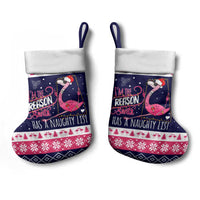 Flamingo I Am The Reason Santa Has A Naughty Christmas Stocking Xmas Holiday Patterns - Wonder Print Shop