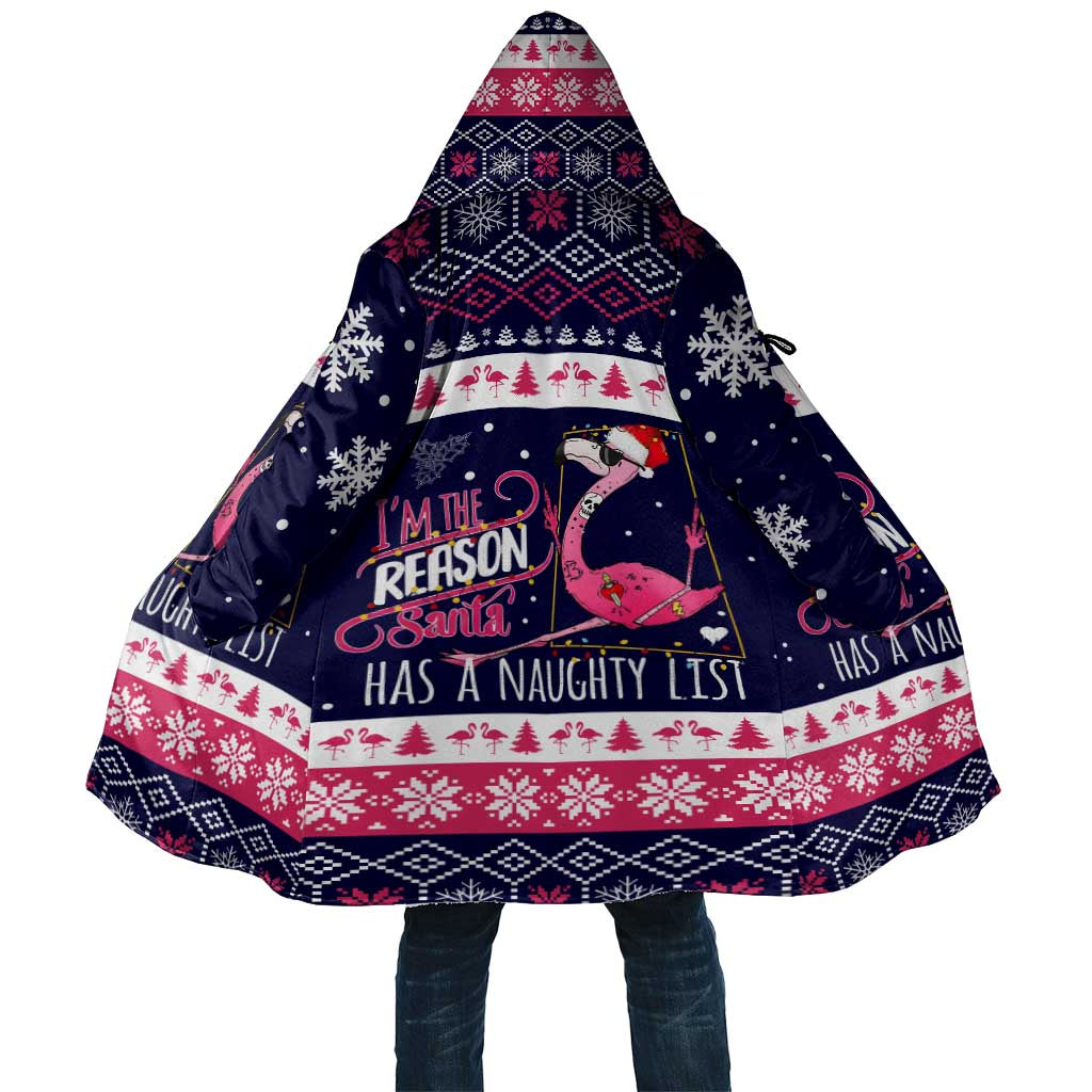 Flamingo I Am The Reason Santa Has A Naughty Christmas Cloak Xmas Holiday Patterns - Wonder Print Shop