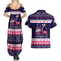 Flamingo I Am The Reason Santa Has A Naughty Christmas Couples Matching Summer Maxi Dress and Hawaiian Shirt Xmas Holiday Patterns - Wonder Print Shop
