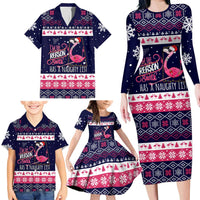 Flamingo I Am The Reason Santa Has A Naughty Christmas Family Matching Long Sleeve Bodycon Dress and Hawaiian Shirt Xmas Holiday Patterns - Wonder Print Shop