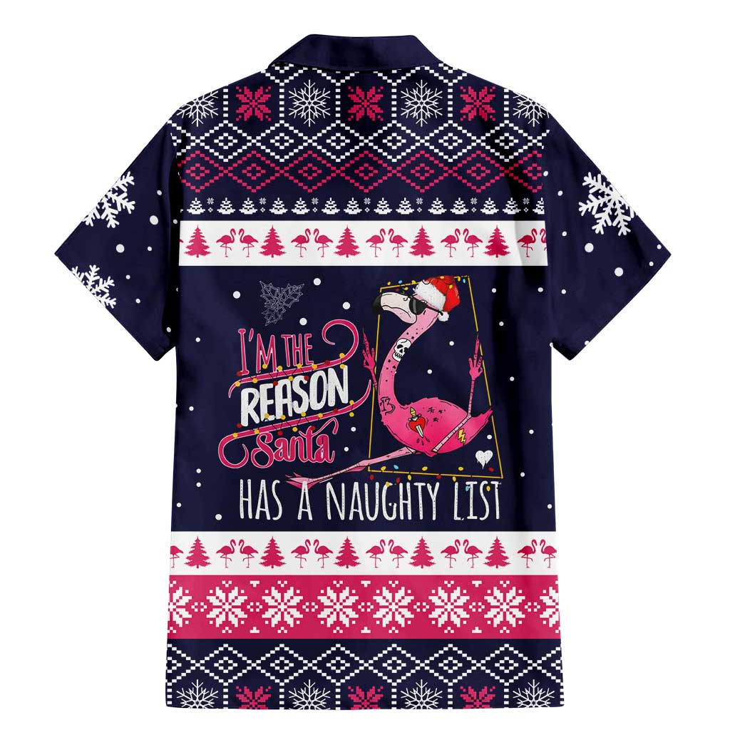 Flamingo I Am The Reason Santa Has A Naughty Christmas Family Matching Mermaid Dress and Hawaiian Shirt Xmas Holiday Patterns - Wonder Print Shop