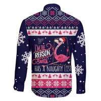 Flamingo I Am The Reason Santa Has A Naughty Christmas Family Matching Mermaid Dress and Hawaiian Shirt Xmas Holiday Patterns - Wonder Print Shop