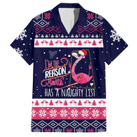Flamingo I Am The Reason Santa Has A Naughty Christmas Family Matching Puletasi and Hawaiian Shirt Xmas Holiday Patterns - Wonder Print Shop