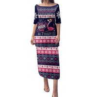 Flamingo I Am The Reason Santa Has A Naughty Christmas Family Matching Puletasi and Hawaiian Shirt Xmas Holiday Patterns - Wonder Print Shop