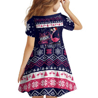 Flamingo I Am The Reason Santa Has A Naughty Christmas Family Matching Short Sleeve Bodycon Dress and Hawaiian Shirt Xmas Holiday Patterns - Wonder Print Shop