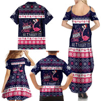 Flamingo I Am The Reason Santa Has A Naughty Christmas Family Matching Summer Maxi Dress and Hawaiian Shirt Xmas Holiday Patterns - Wonder Print Shop