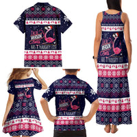 Flamingo I Am The Reason Santa Has A Naughty Christmas Family Matching Tank Maxi Dress and Hawaiian Shirt Xmas Holiday Patterns - Wonder Print Shop