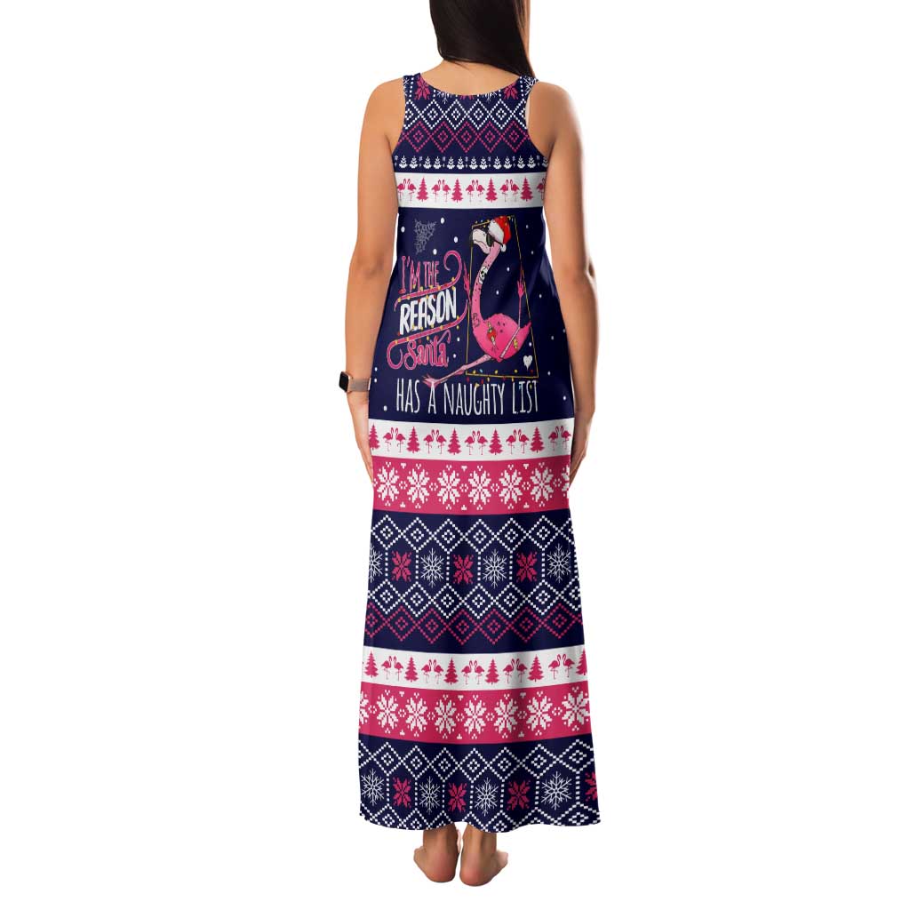 Flamingo I Am The Reason Santa Has A Naughty Christmas Family Matching Tank Maxi Dress and Hawaiian Shirt Xmas Holiday Patterns - Wonder Print Shop