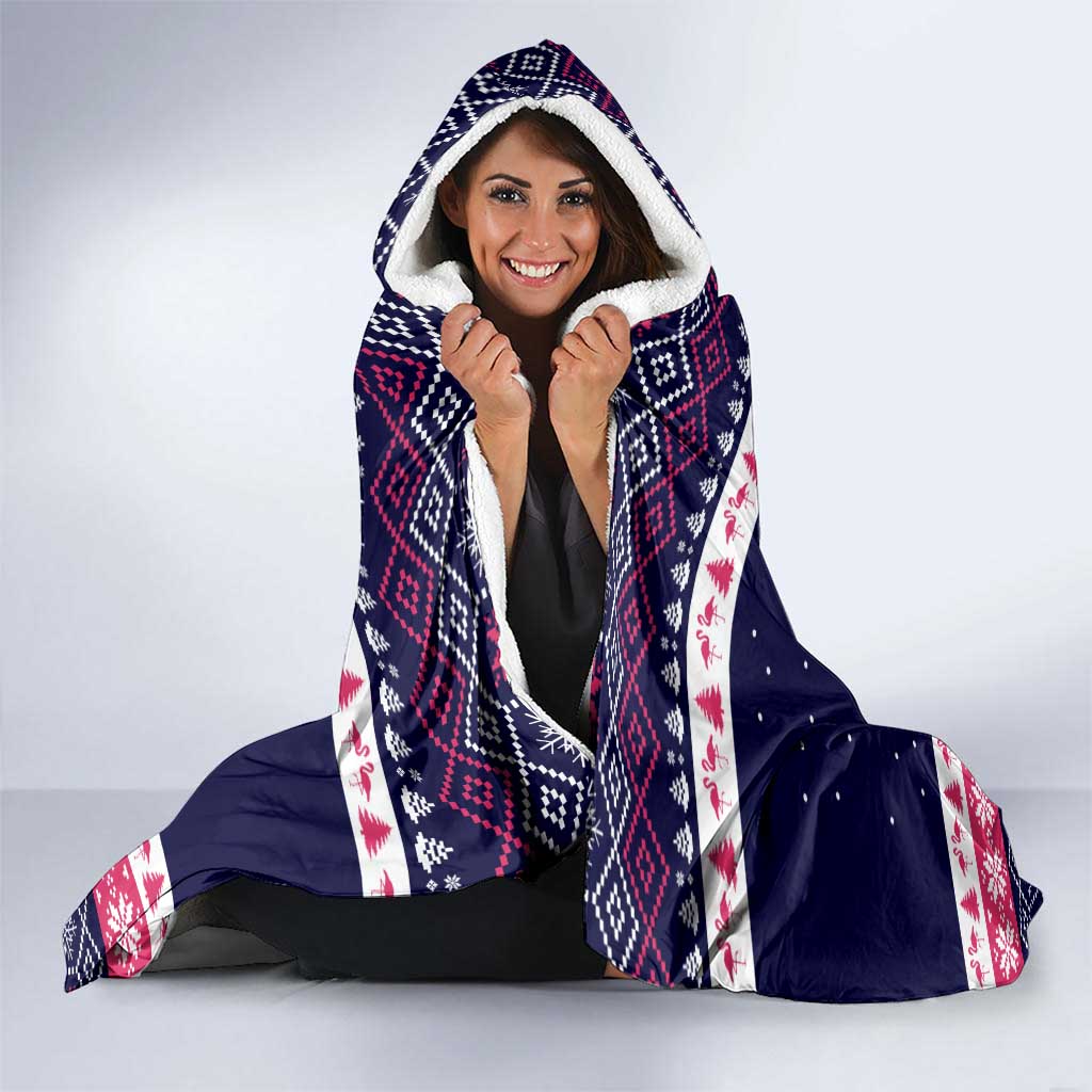 Flamingo I Am The Reason Santa Has A Naughty Christmas Hooded Blanket Xmas Holiday Patterns - Wonder Print Shop