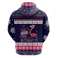 Flamingo I Am The Reason Santa Has A Naughty Christmas Hoodie Xmas Holiday Patterns - Wonder Print Shop
