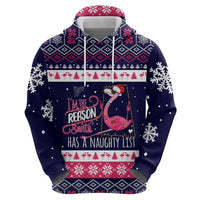 Flamingo I Am The Reason Santa Has A Naughty Christmas Hoodie Xmas Holiday Patterns - Wonder Print Shop