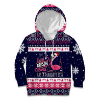 Flamingo I Am The Reason Santa Has A Naughty Christmas Kid Hoodie Xmas Holiday Patterns - Wonder Print Shop