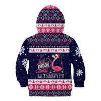 Flamingo I Am The Reason Santa Has A Naughty Christmas Kid Hoodie Xmas Holiday Patterns - Wonder Print Shop