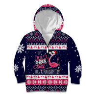 Flamingo I Am The Reason Santa Has A Naughty Christmas Kid Hoodie Xmas Holiday Patterns - Wonder Print Shop