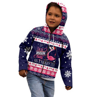 Flamingo I Am The Reason Santa Has A Naughty Christmas Kid Hoodie Xmas Holiday Patterns - Wonder Print Shop
