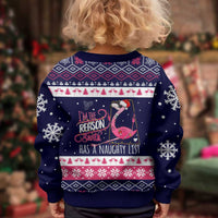 Flamingo I Am The Reason Santa Has A Naughty Christmas Kid Ugly Christmas Sweater Xmas Holiday Patterns - Wonder Print Shop