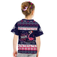 Flamingo I Am The Reason Santa Has A Naughty Christmas Kid T Shirt Xmas Holiday Patterns - Wonder Print Shop
