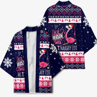 Flamingo I Am The Reason Santa Has A Naughty Christmas Kimono Xmas Holiday Patterns - Wonder Print Shop