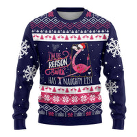 Flamingo I Am The Reason Santa Has A Naughty Christmas Ugly Christmas Sweater Xmas Holiday Patterns - Wonder Print Shop