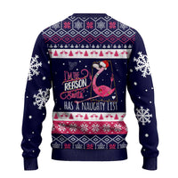 Flamingo I Am The Reason Santa Has A Naughty Christmas Ugly Christmas Sweater Xmas Holiday Patterns - Wonder Print Shop