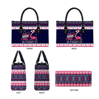 Flamingo I Am The Reason Santa Has A Naughty Christmas Leather Bag Xmas Holiday Patterns - Wonder Print Shop
