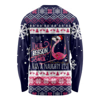 Flamingo I Am The Reason Santa Has A Naughty Christmas Long Sleeve Shirt Xmas Holiday Patterns - Wonder Print Shop