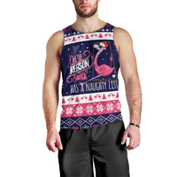 Flamingo I Am The Reason Santa Has A Naughty Christmas Men Tank Top Xmas Holiday Patterns - Wonder Print Shop
