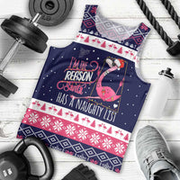 Flamingo I Am The Reason Santa Has A Naughty Christmas Men Tank Top Xmas Holiday Patterns - Wonder Print Shop
