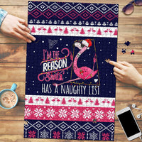 Flamingo I Am The Reason Santa Has A Naughty Christmas Puzzle Xmas Holiday Patterns - Wonder Print Shop