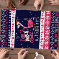 Flamingo I Am The Reason Santa Has A Naughty Christmas Puzzle Xmas Holiday Patterns - Wonder Print Shop