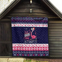 Flamingo I Am The Reason Santa Has A Naughty Christmas Quilt Xmas Holiday Patterns - Wonder Print Shop