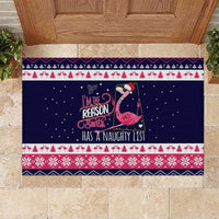 Flamingo I Am The Reason Santa Has A Naughty Christmas Rubber Doormat Xmas Holiday Patterns - Wonder Print Shop
