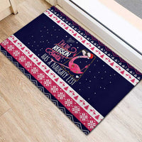 Flamingo I Am The Reason Santa Has A Naughty Christmas Rubber Doormat Xmas Holiday Patterns - Wonder Print Shop