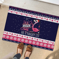 Flamingo I Am The Reason Santa Has A Naughty Christmas Rubber Doormat Xmas Holiday Patterns - Wonder Print Shop