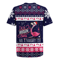 Flamingo I Am The Reason Santa Has A Naughty Christmas Rugby Jersey Xmas Holiday Patterns - Wonder Print Shop