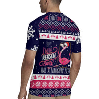 Flamingo I Am The Reason Santa Has A Naughty Christmas Rugby Jersey Xmas Holiday Patterns - Wonder Print Shop