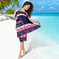Flamingo I Am The Reason Santa Has A Naughty Christmas Sarong Xmas Holiday Patterns - Wonder Print Shop