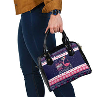Flamingo I Am The Reason Santa Has A Naughty Christmas Shoulder Handbag Xmas Holiday Patterns - Wonder Print Shop