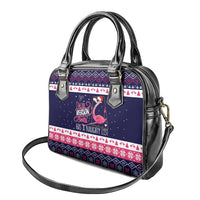 Flamingo I Am The Reason Santa Has A Naughty Christmas Shoulder Handbag Xmas Holiday Patterns - Wonder Print Shop