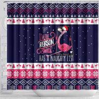 Flamingo I Am The Reason Santa Has A Naughty Christmas Shower Curtain Xmas Holiday Patterns - Wonder Print Shop