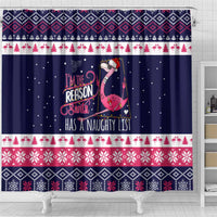 Flamingo I Am The Reason Santa Has A Naughty Christmas Shower Curtain Xmas Holiday Patterns - Wonder Print Shop