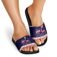 Flamingo I Am The Reason Santa Has A Naughty Christmas Slide Sandals Xmas Holiday Patterns - Wonder Print Shop