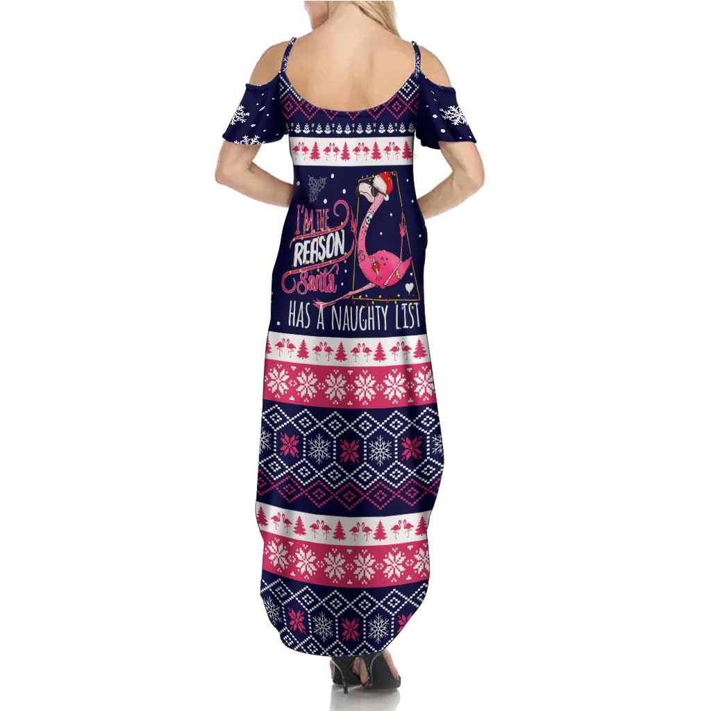 Flamingo I Am The Reason Santa Has A Naughty Christmas Summer Maxi Dress Xmas Holiday Patterns - Wonder Print Shop