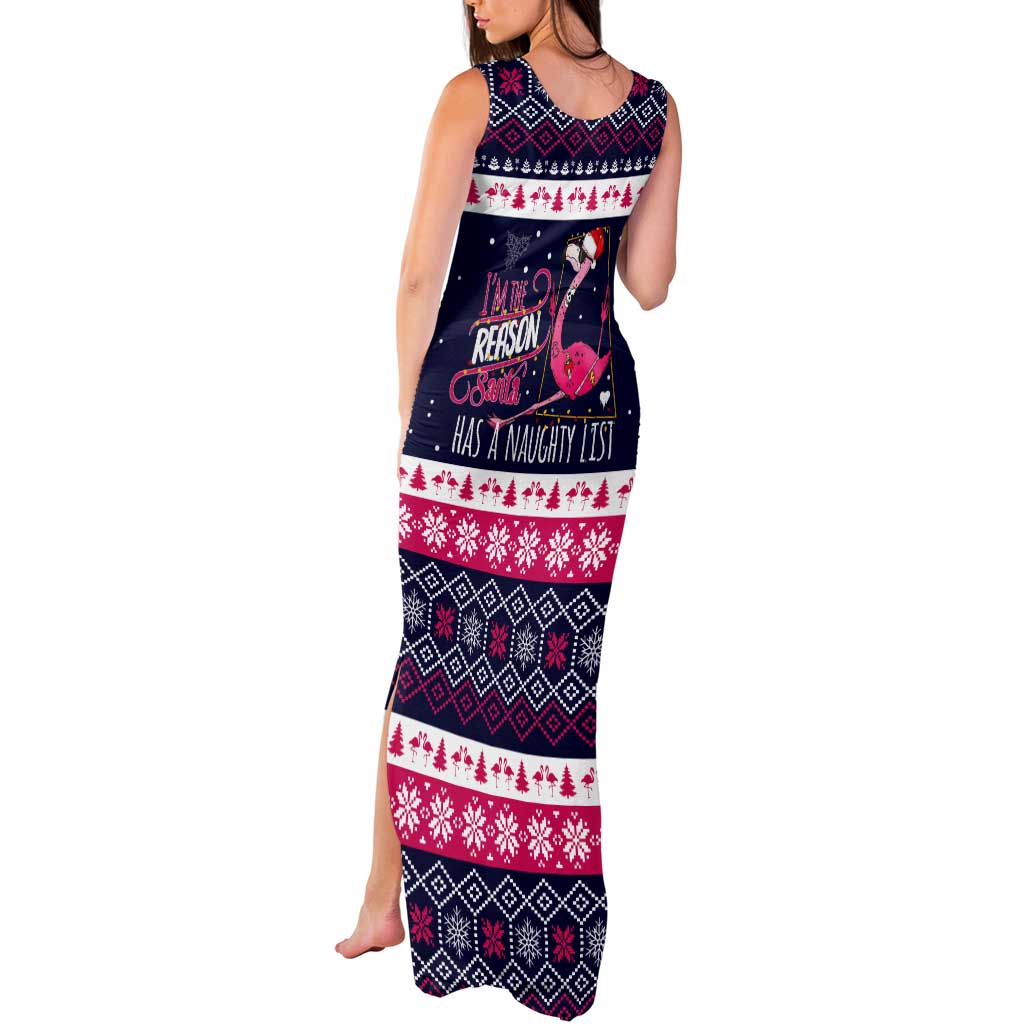 Flamingo I Am The Reason Santa Has A Naughty Christmas Tank Maxi Dress Xmas Holiday Patterns - Wonder Print Shop