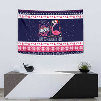 Flamingo I Am The Reason Santa Has A Naughty Christmas Tapestry Xmas Holiday Patterns - Wonder Print Shop