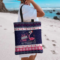 Flamingo I Am The Reason Santa Has A Naughty Christmas Tote Bag Xmas Holiday Patterns - Wonder Print Shop