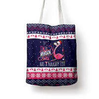 Flamingo I Am The Reason Santa Has A Naughty Christmas Tote Bag Xmas Holiday Patterns - Wonder Print Shop